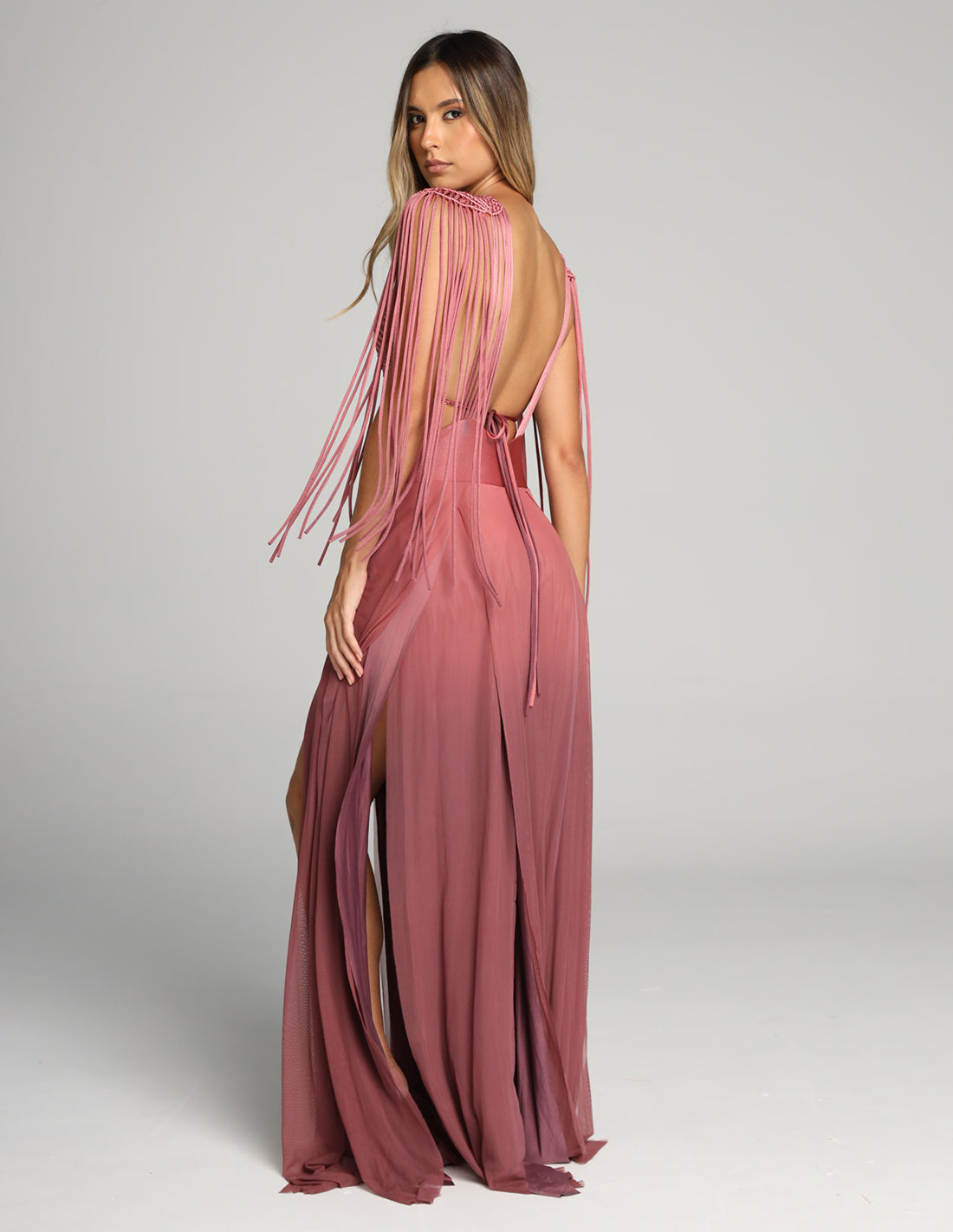 Hera Dress Pink Rose. Hand-Dyed Dress In Pink Rose. Entreaguas