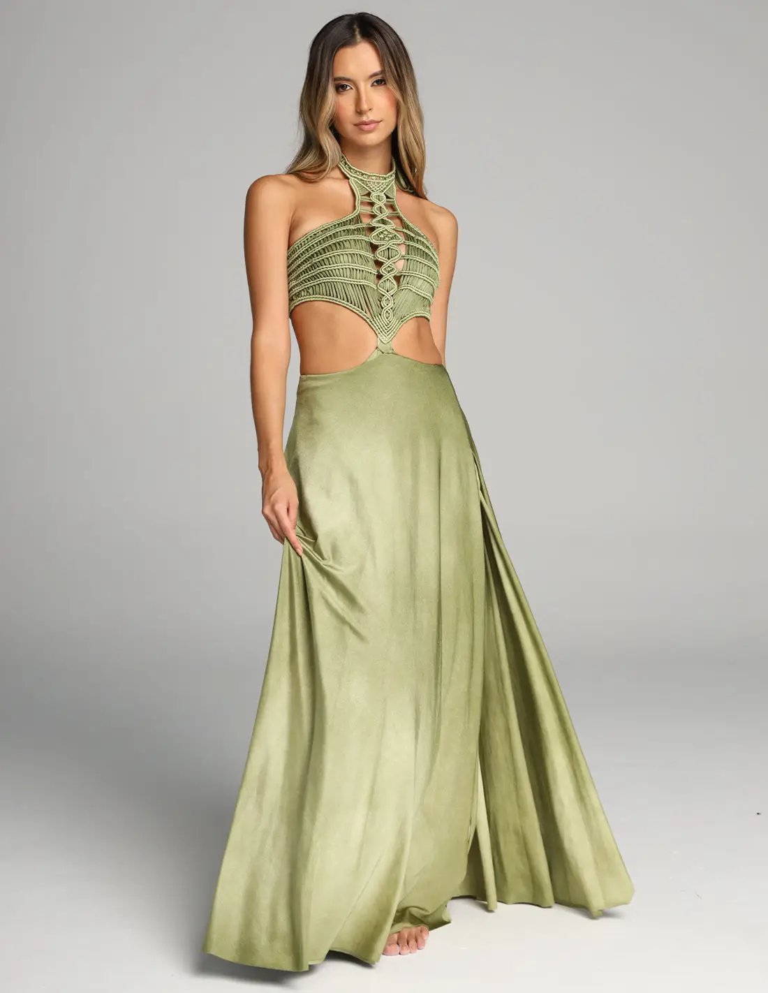 Outfit: One Piece Corset & Skirt Ventus Green Stone