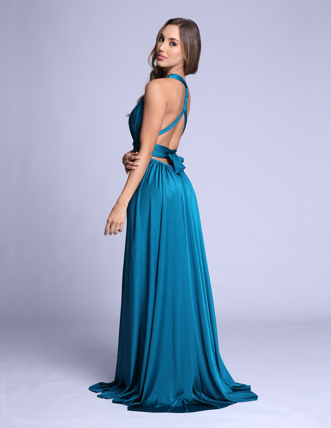 Pluton Dress Blue. Hand-Dyed Dress In Blue. Entreaguas