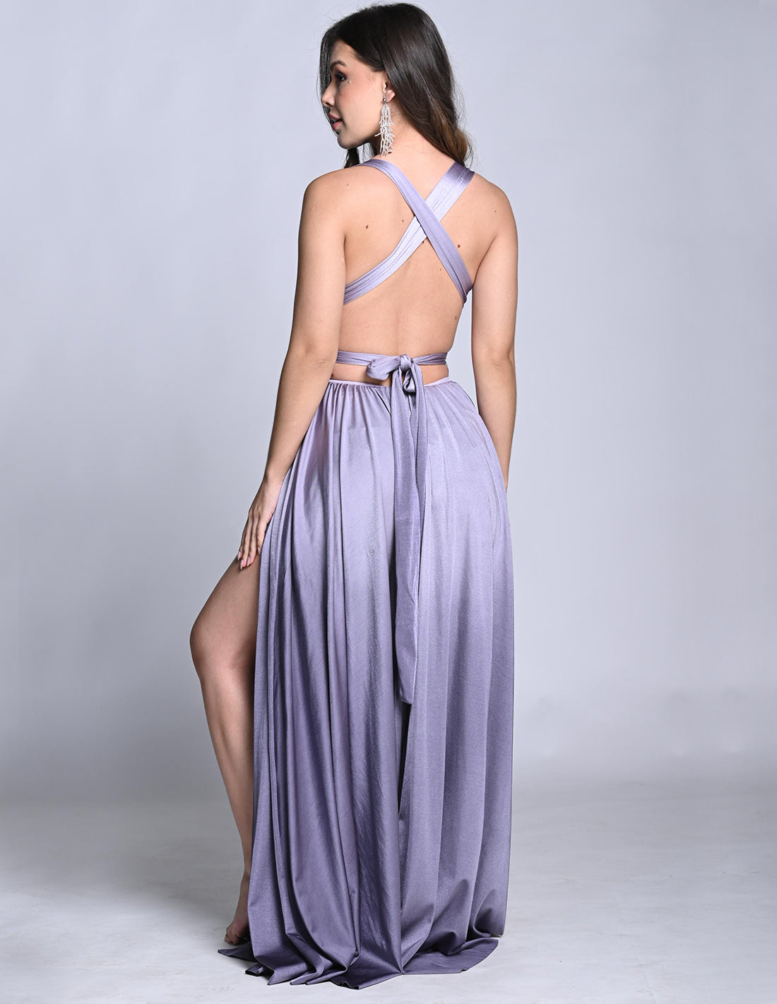 Plutón Dress Faded Gray. Hand-Dyed Dress In Faded Gray