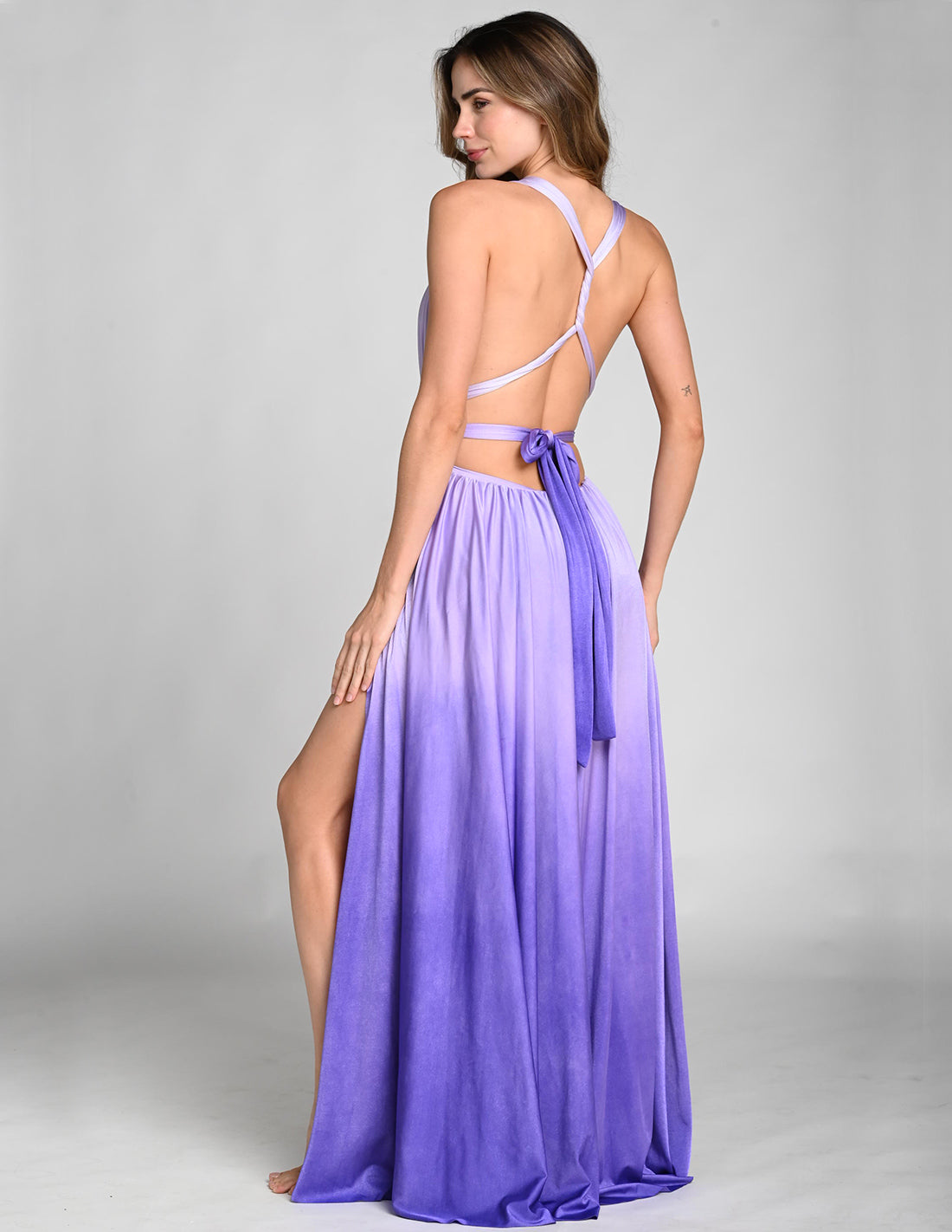 Pluton Dress Faded Purple. Hand-Dyed Dress In Faded Purple