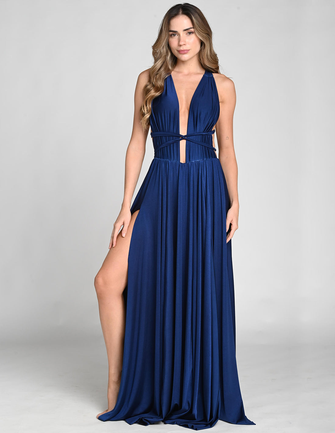 Pluton Dress Navy. Hand-Dyed Dress In Navy