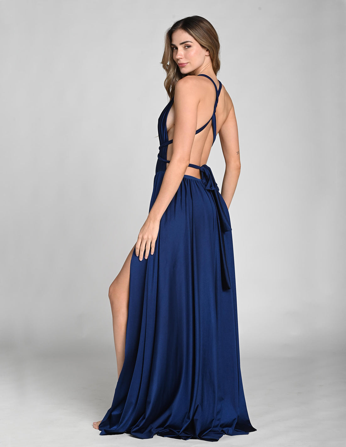 Pluton Dress Navy. Hand-Dyed Dress In Navy