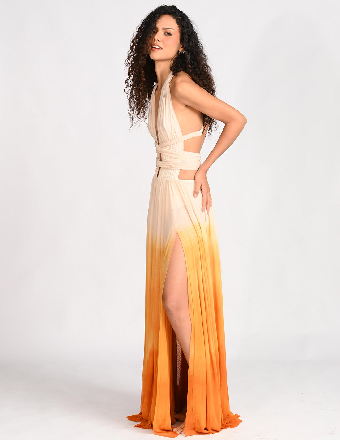 Hydra Dress Nude + Thai. Hand-Dyed Dress In Nude + Thai