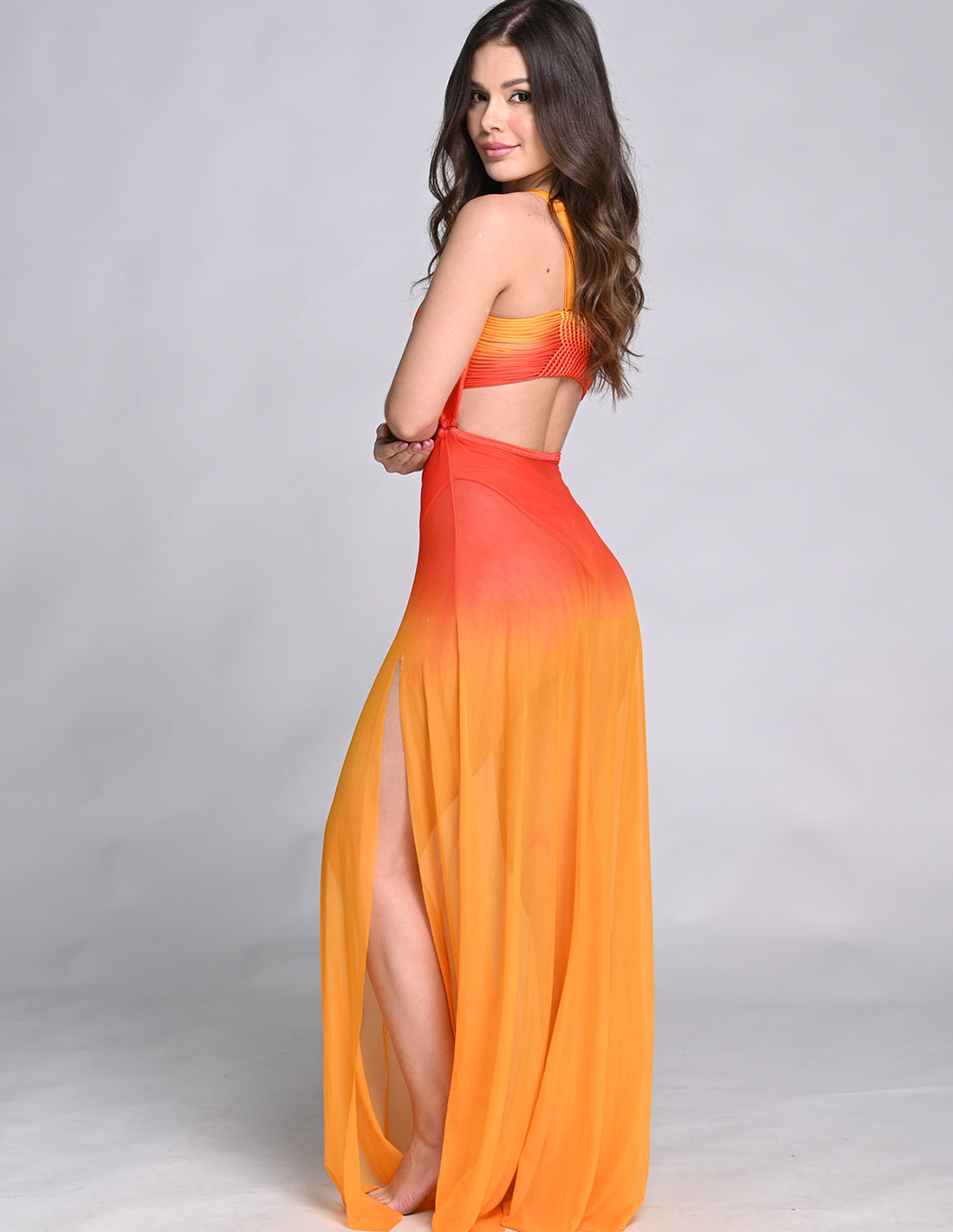 Mind Skirt Orange + Red. Hand-Dyed Skirt In Orange + Red