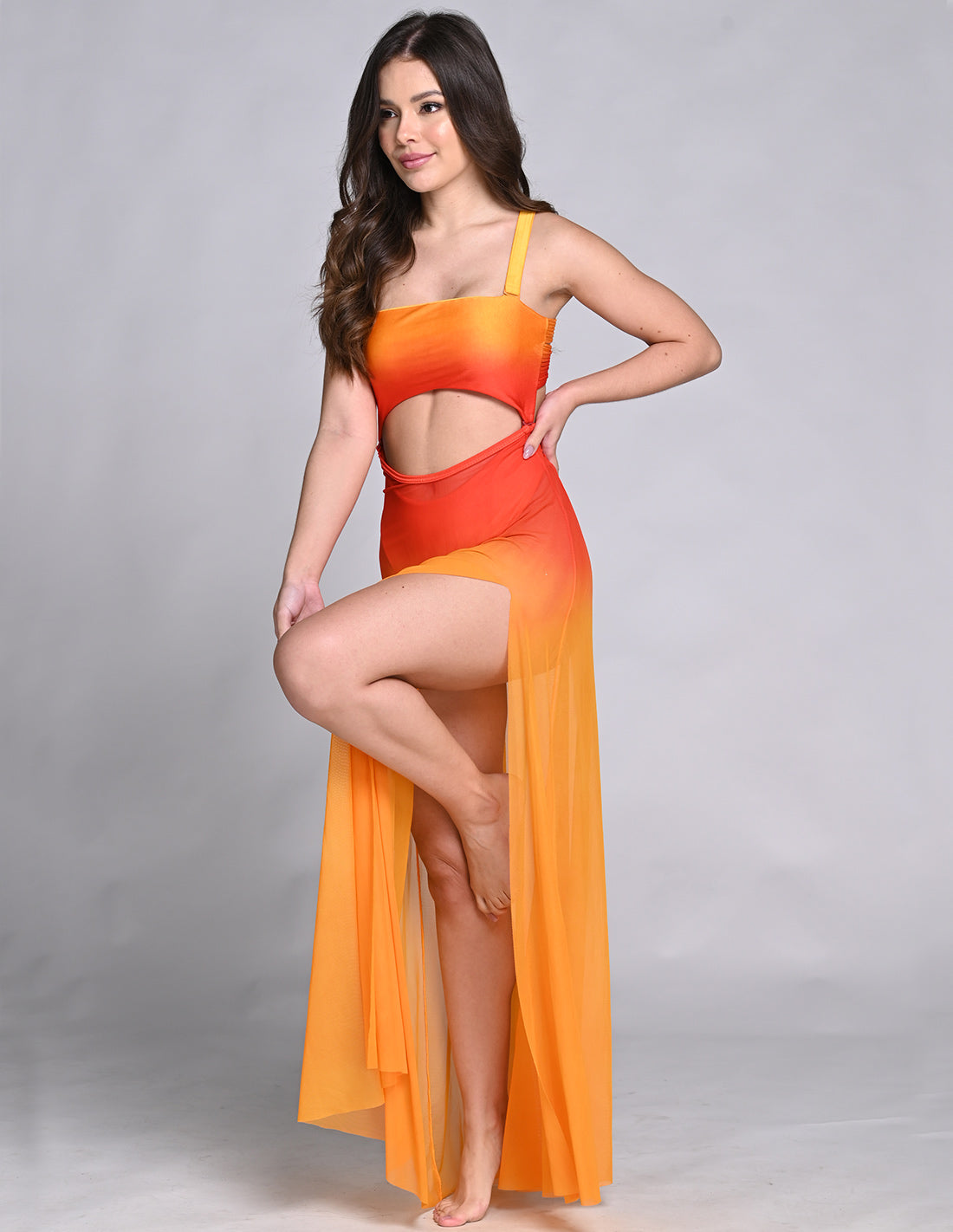 Mind Skirt Orange + Red. Hand-Dyed Skirt In Orange + Red