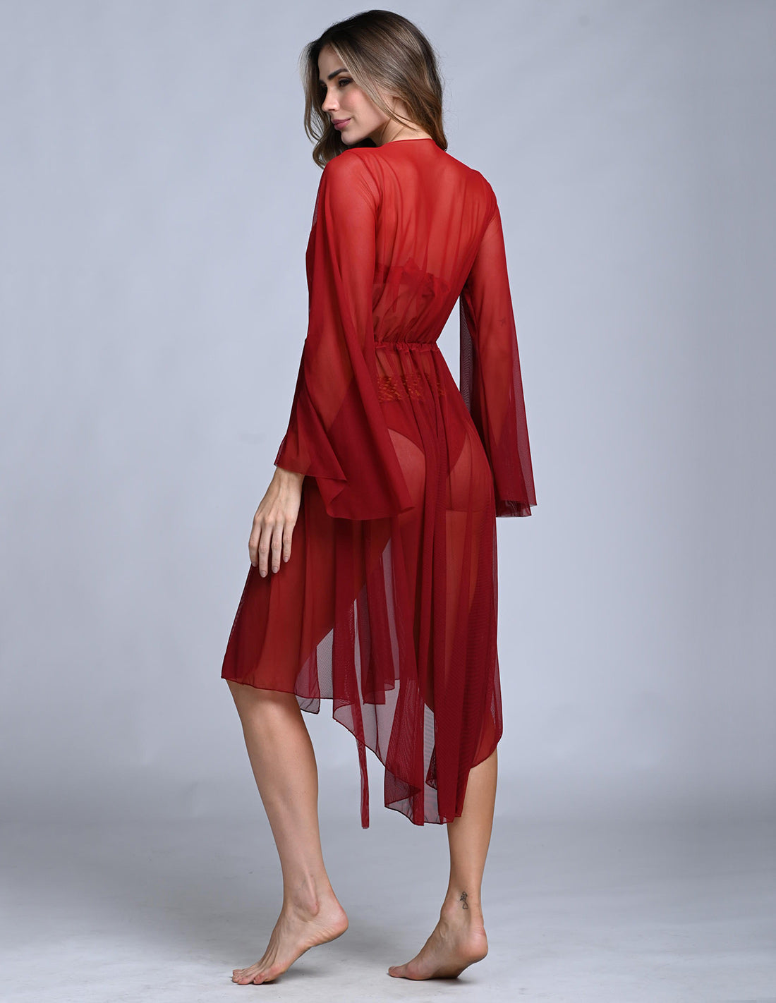 Eni Kimono Faded Wild Wine. Hand-Dyed Kimono In Faded Wild Wine