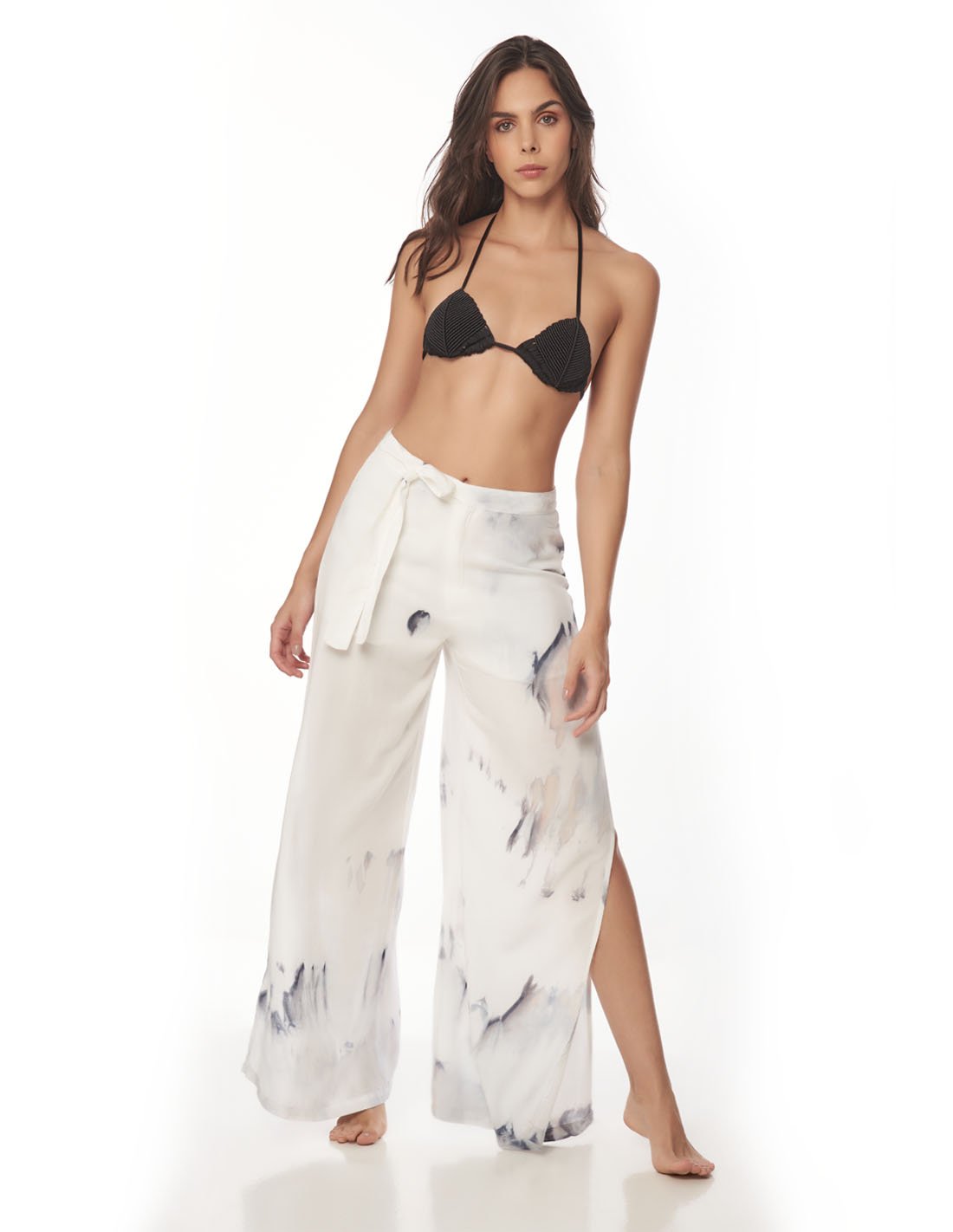 Earth Pant Gray Storm. Hand-Dyed Beach Pant In Gray Storm. Entreaguas