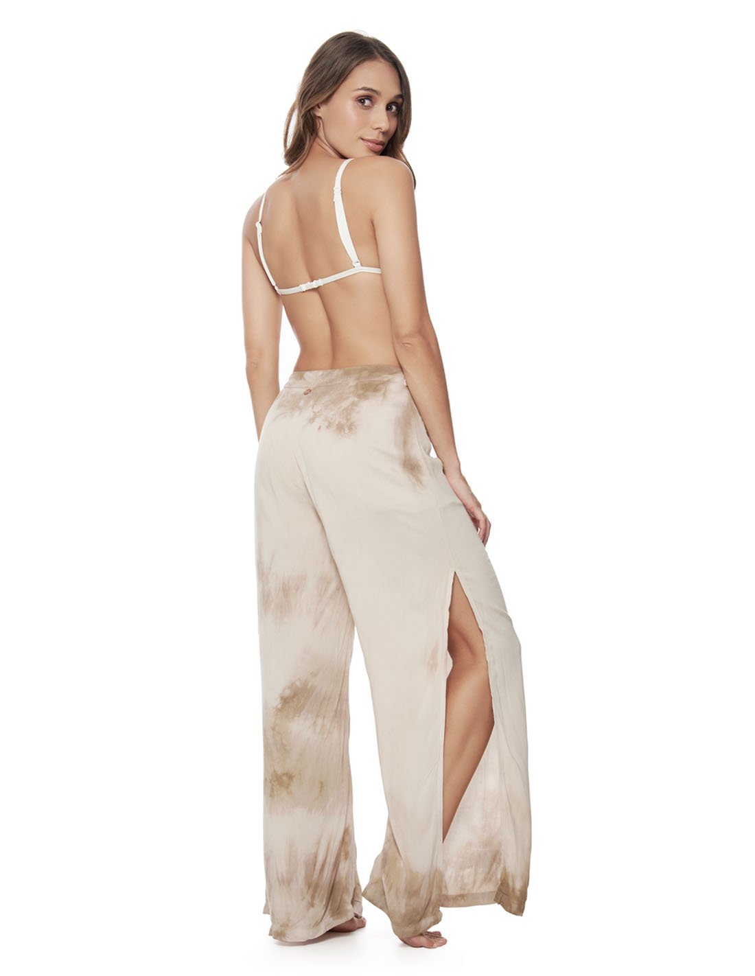 Earth Pant Sandy Green. Hand-Dyed Beach Pant In Sandy Green. Entreaguas