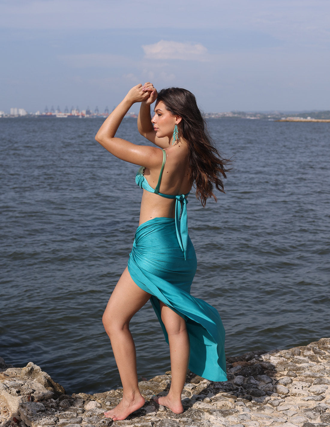 Bay Skirt Opal Green. Hand-Dyed Skirt In Opal Green