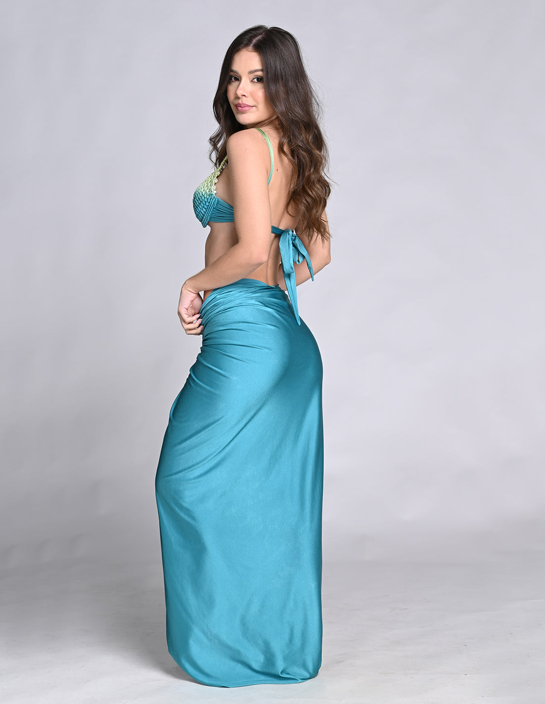 Bay Skirt Opal Green. Hand-Dyed Skirt In Opal Green