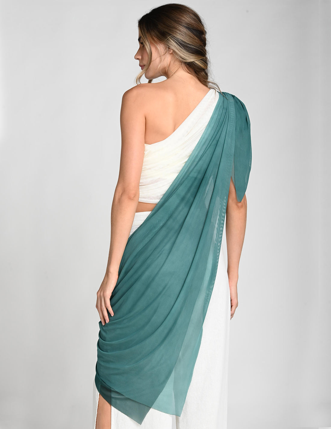 Prana Pashmina Faded Boreal Green. Hand-Dyed Pashmina In Faded Boreal Green