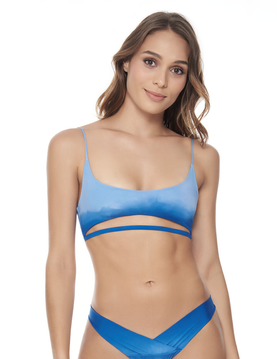 Crux Top Calm Blue. Hand-Dyed Bikini Top In Calm Blue. Entreaguas