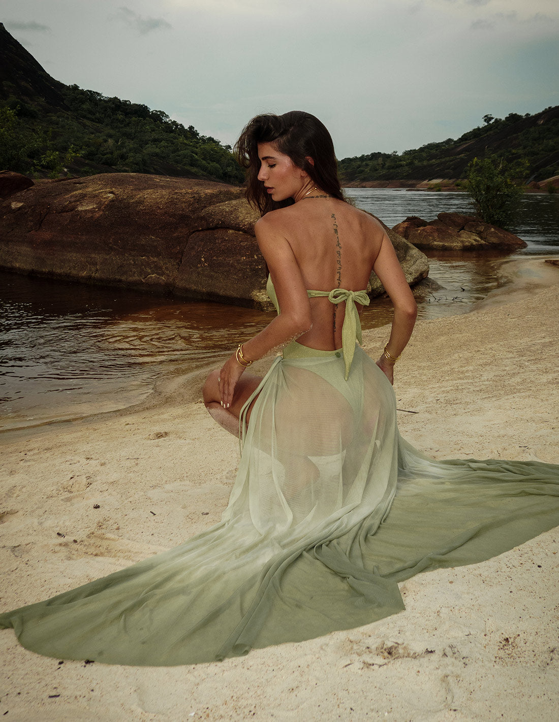 Glint Skirt Turf Green