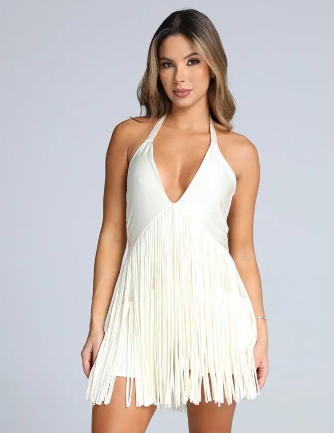 white flowy romper dress Be By My Side Romper Dress- White main image 1