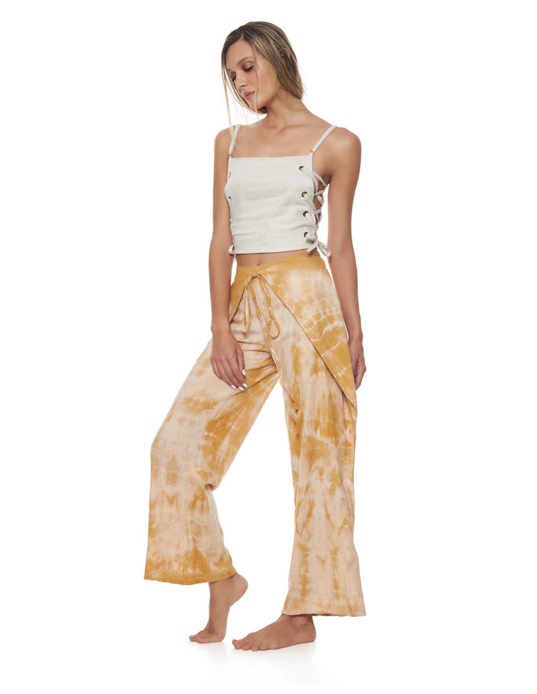 Diani Pant Giraffe Ivory. Hand-Dyed Beach Pant In Giraffe Ivory. Entreaguas