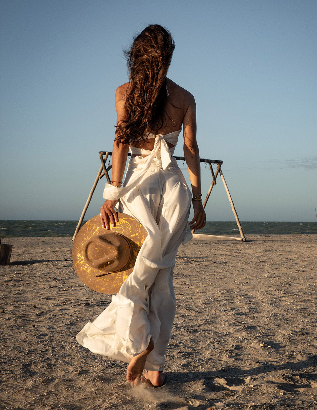 Sunshine Pant Ivory. Beach Pant In Ivory. Entreaguas