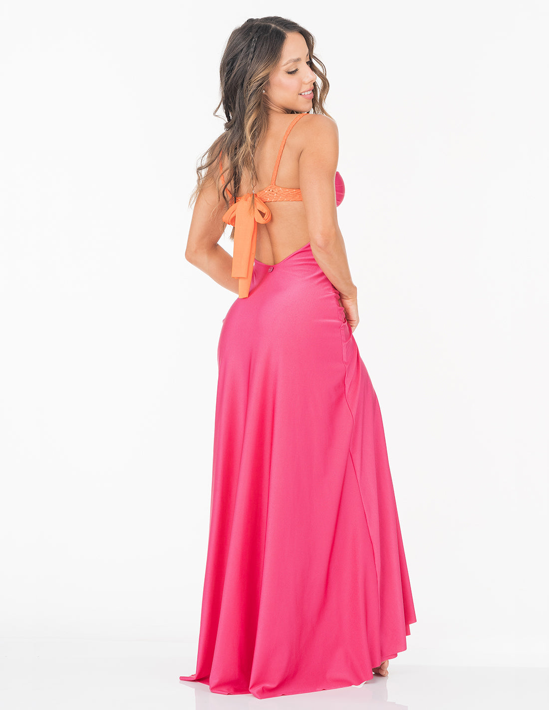 Cartagena Skirt Fuchsia. Hand-Dyed Skirt In Fuchsia. Entreaguas