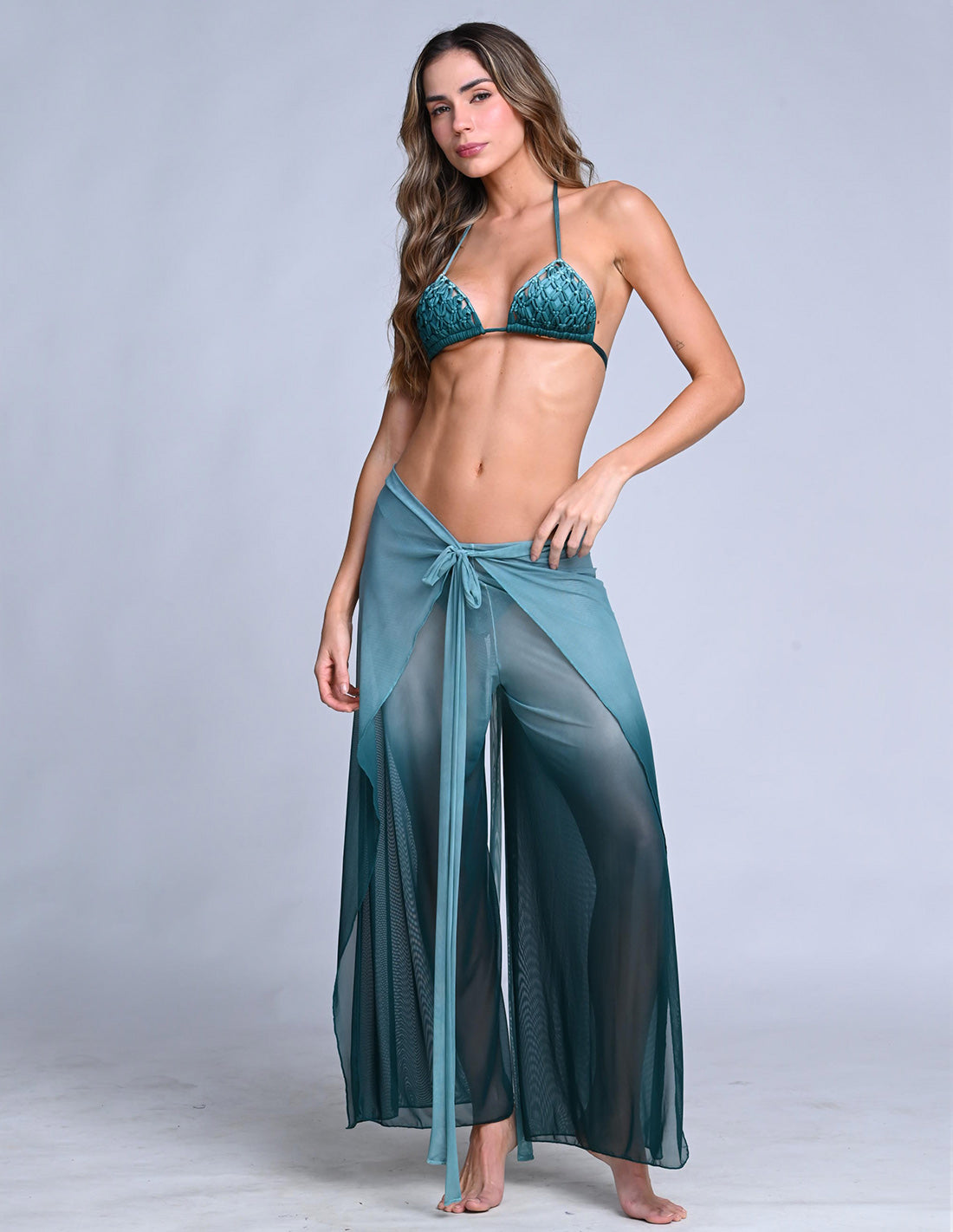 Auren Pant Faded Boreal Green. Hand-Dyed Pant In Faded Boreal Green