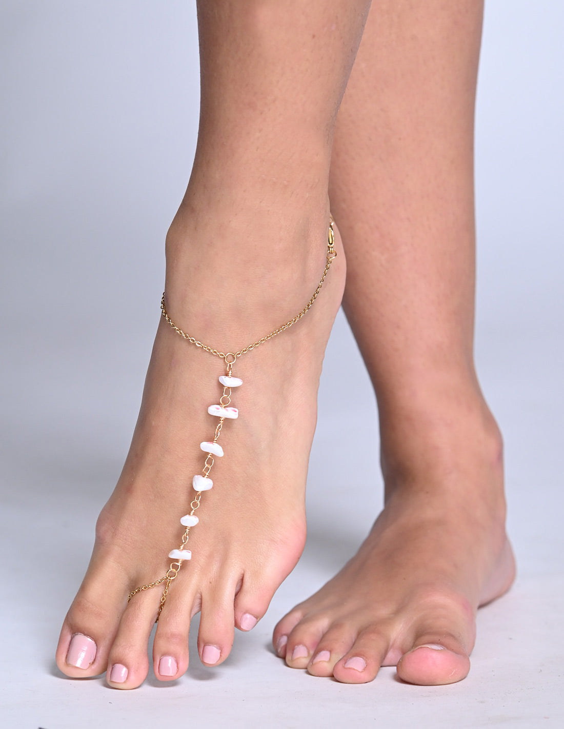 Nari Anklet Ivory + Pink. Anklet In Ivory + Pink