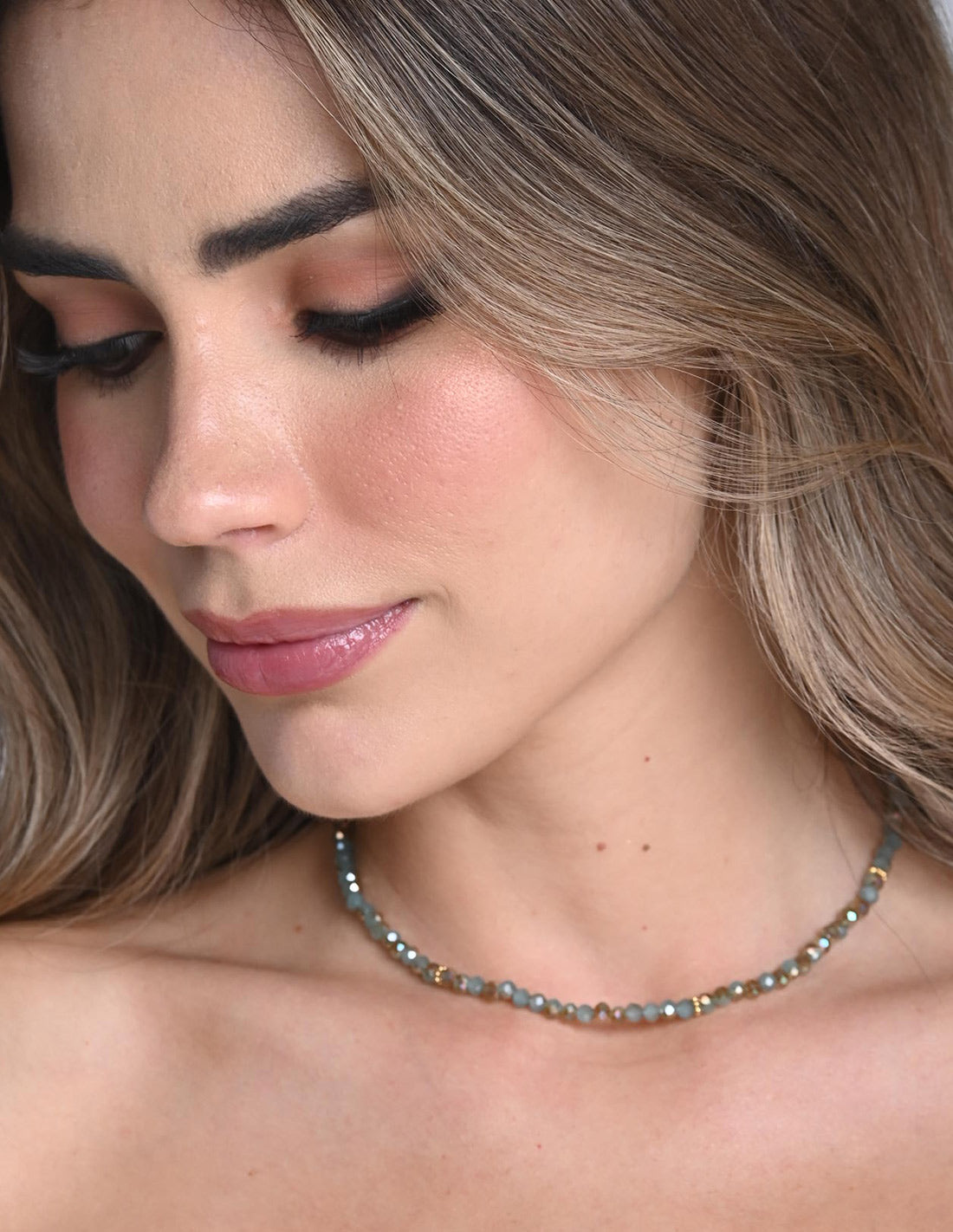 Kiran Choker Mint Green + Ochre. Choker In Mint Green + Ochre