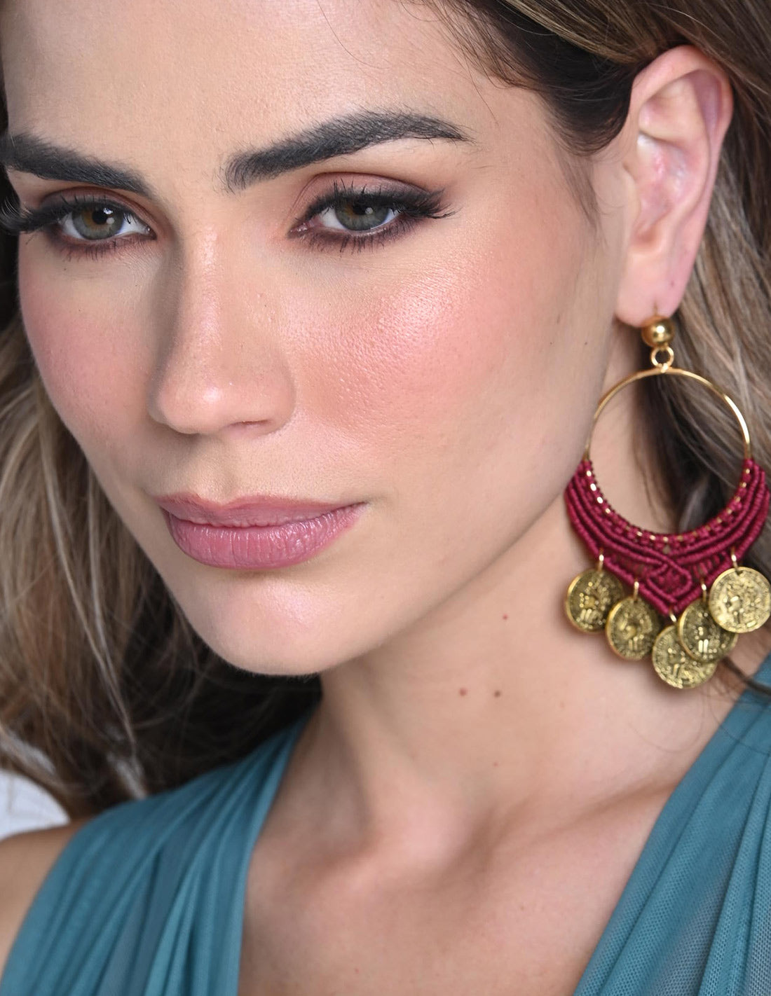 Asha Earring Red Wine. Earring In Red Wine