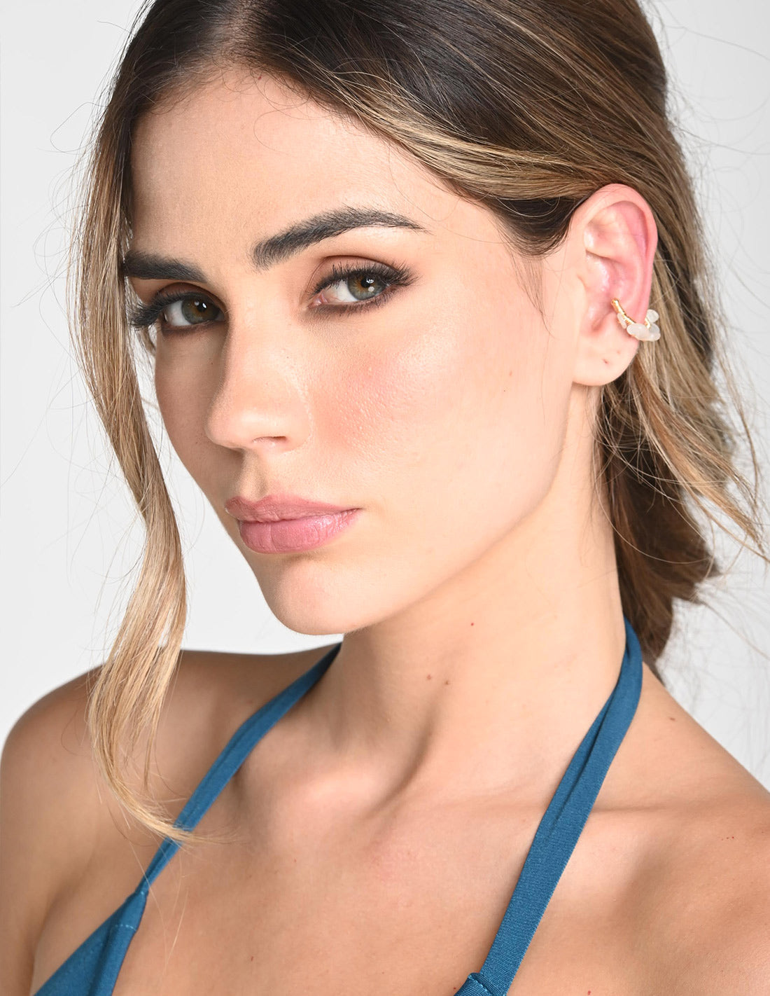 Nala Ear Cuff Moonstone + Ivory. Ear Cuff In Moonstone + Ivory