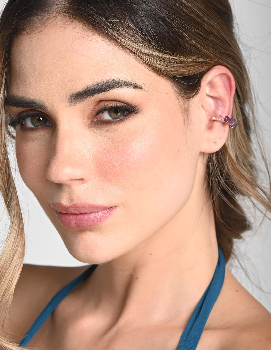 Nala Ear Cuff Amethyst + Purple. Ear Cuff In Amethyst + Purple