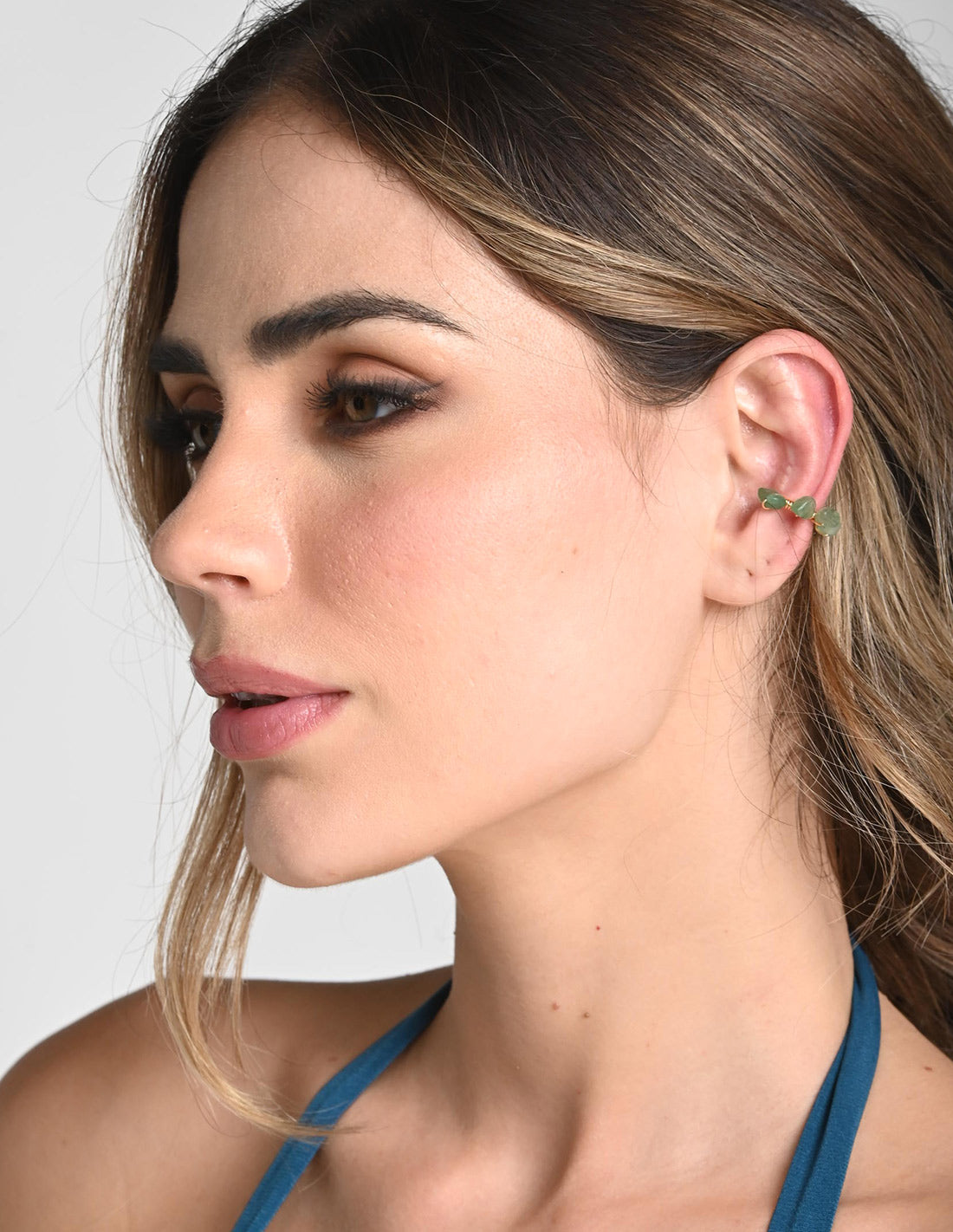 Nala Ear Cuff Aventurine + Green. Ear Cuff In Aventurine + Green