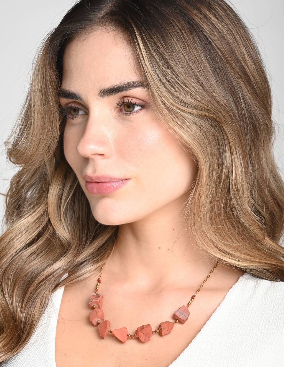 Narella Necklace Red Jasper + Ochre. Necklace In Red Jasper + Ochre