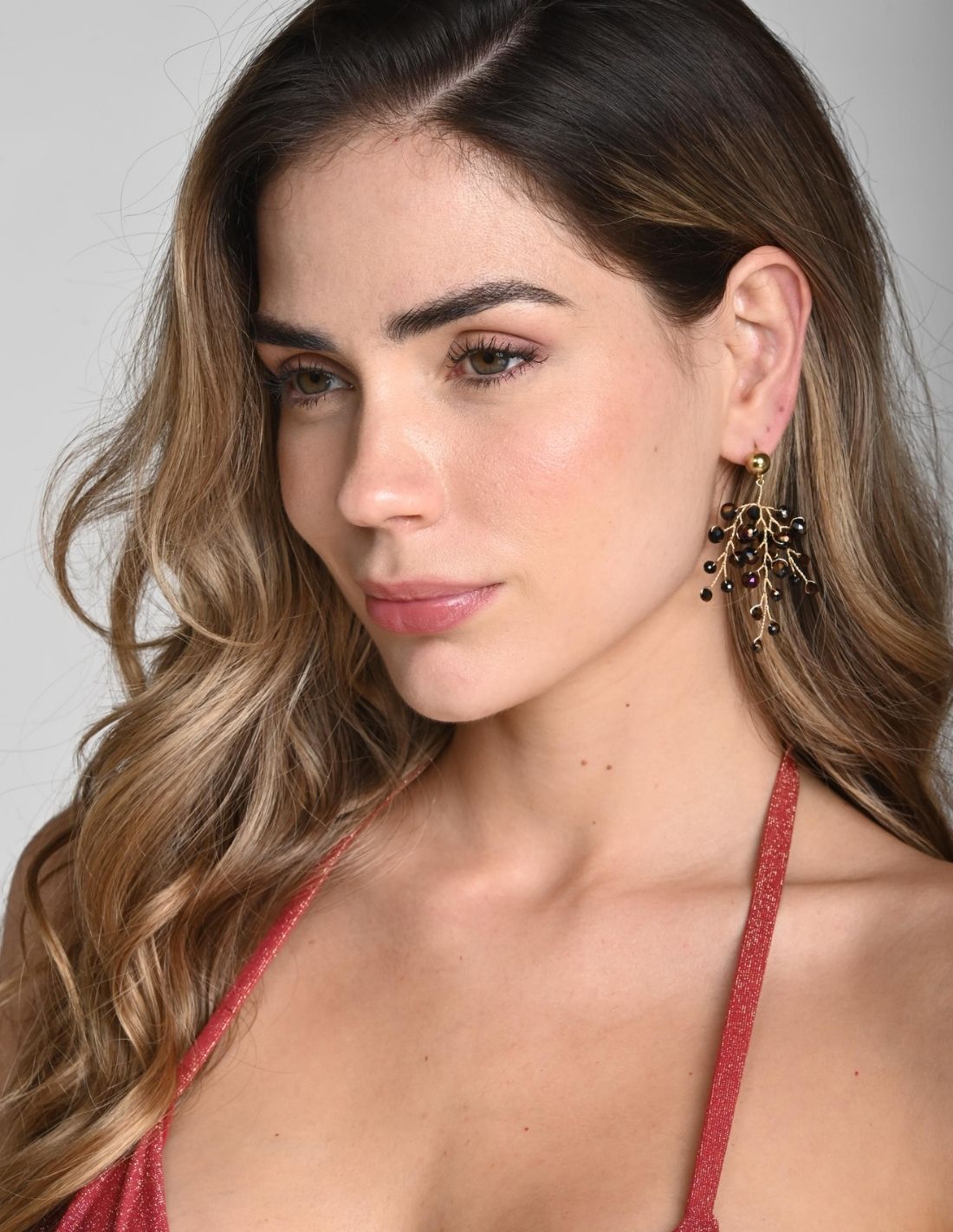 Elara Earring Purple + Black. Earring In Purple + Black