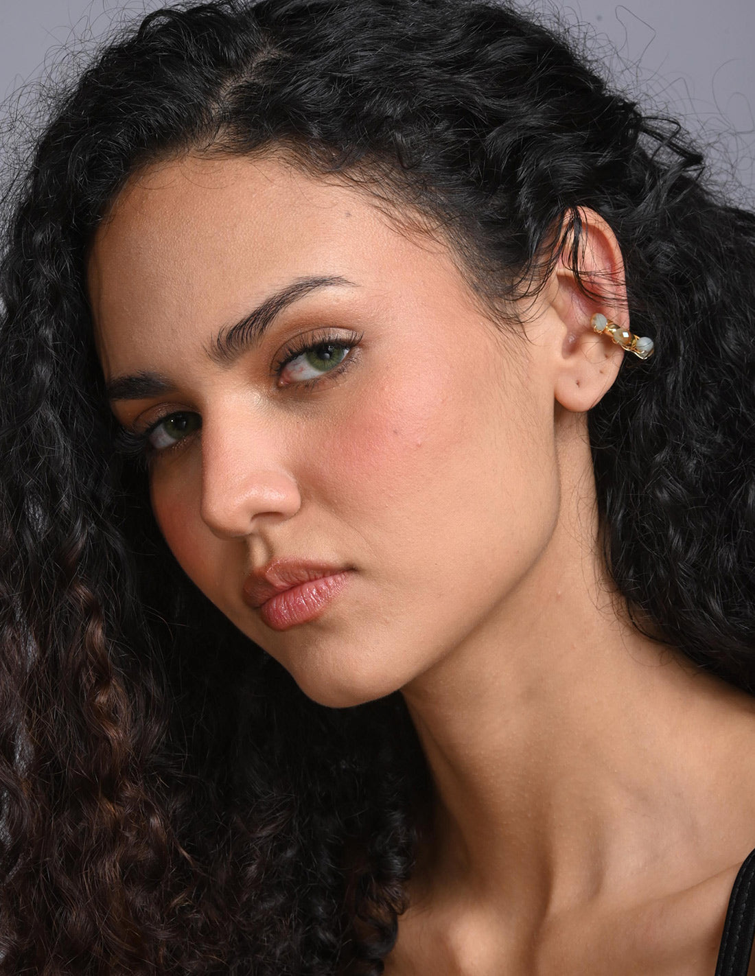 Coil Murano Ear Cuff Oil Blue. Ear Cuff In Oil Blue