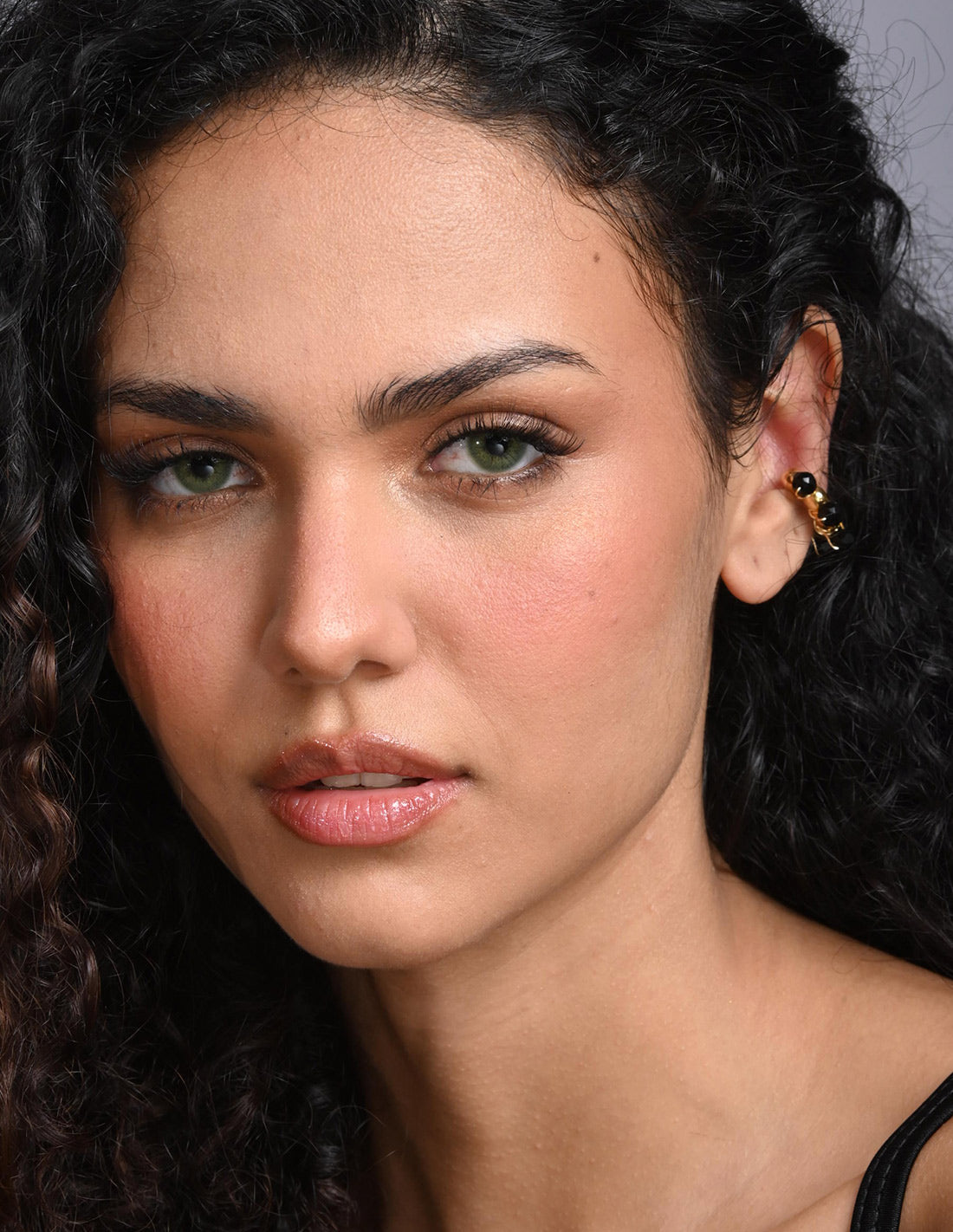 Coil Murano Ear Cuff Black. Ear Cuff In Black