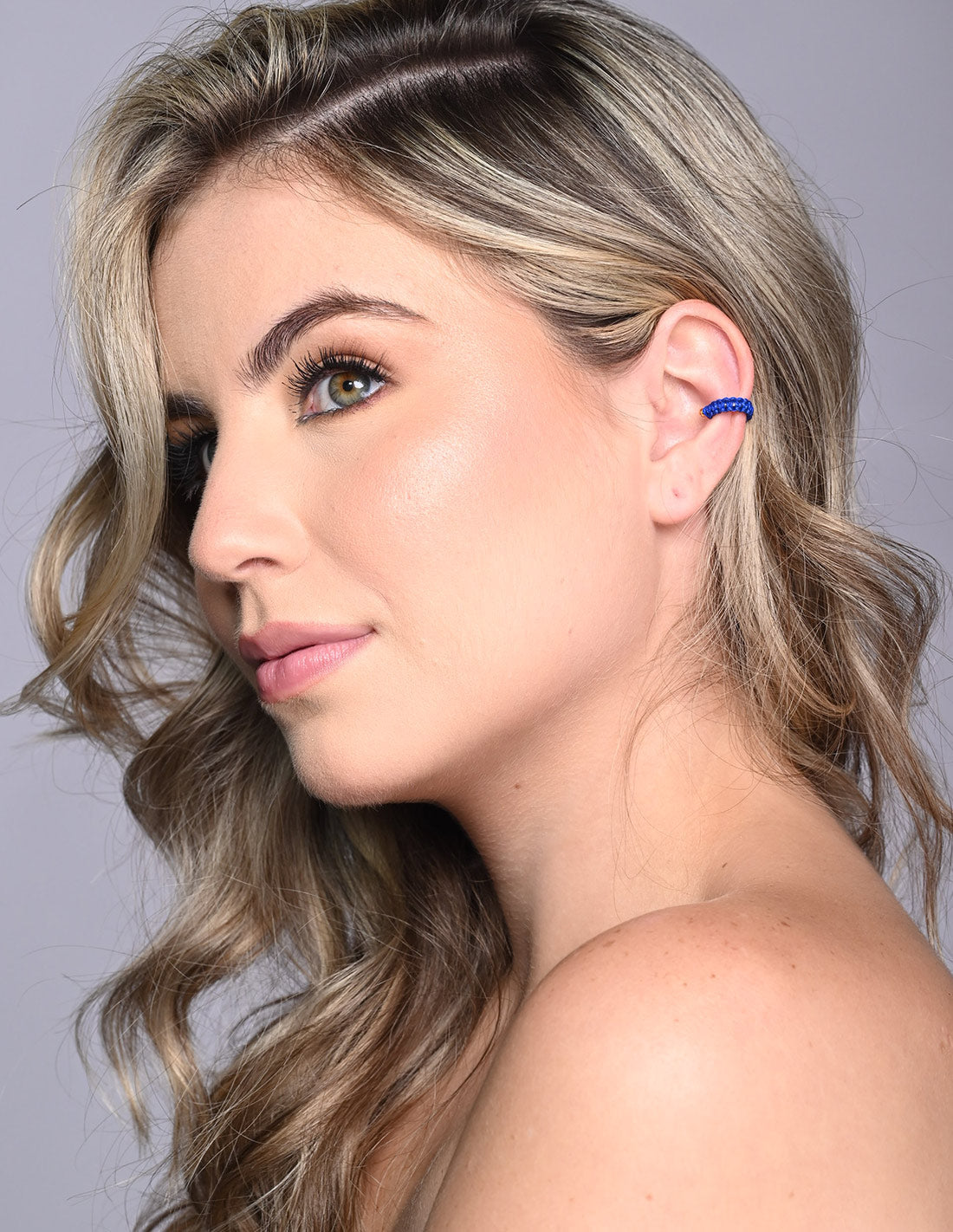 Luna Creciente Ear Cuff Blue King. Ear Cuff In Blue King. Entreaguas