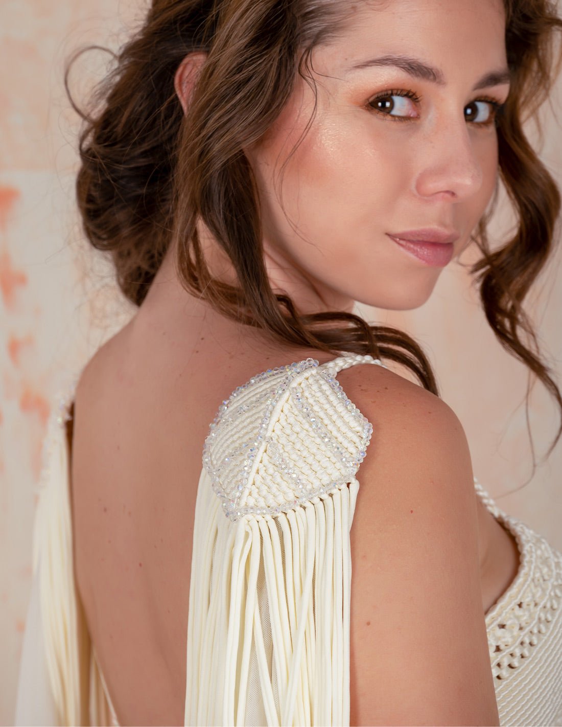 Alas Shoulder Pads With Murano Crystals - Shoulder Pads - Entreaguas Wearable Art