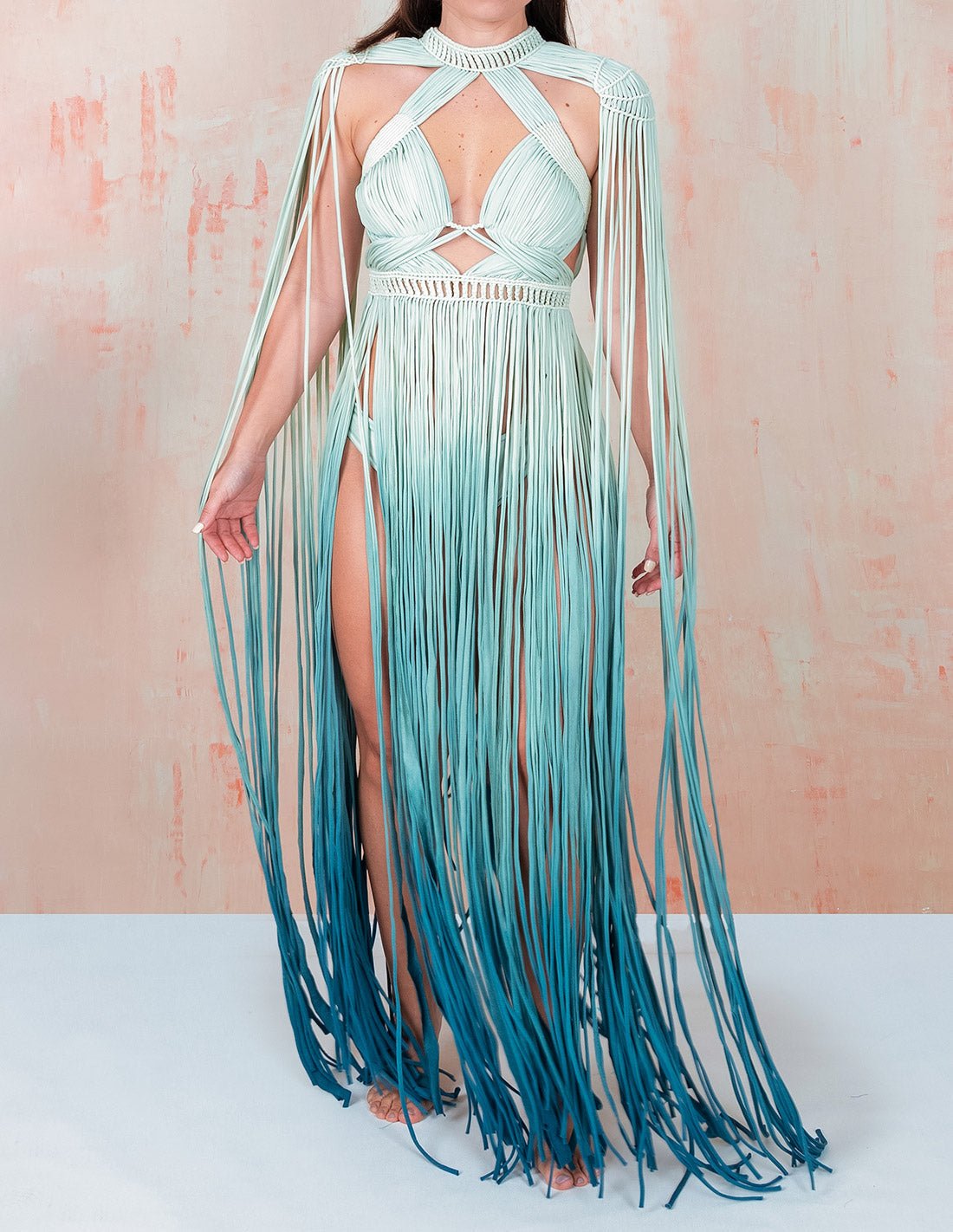 Cadere Dress Faded Greendusk - Dress - Entreaguas Wearable Art