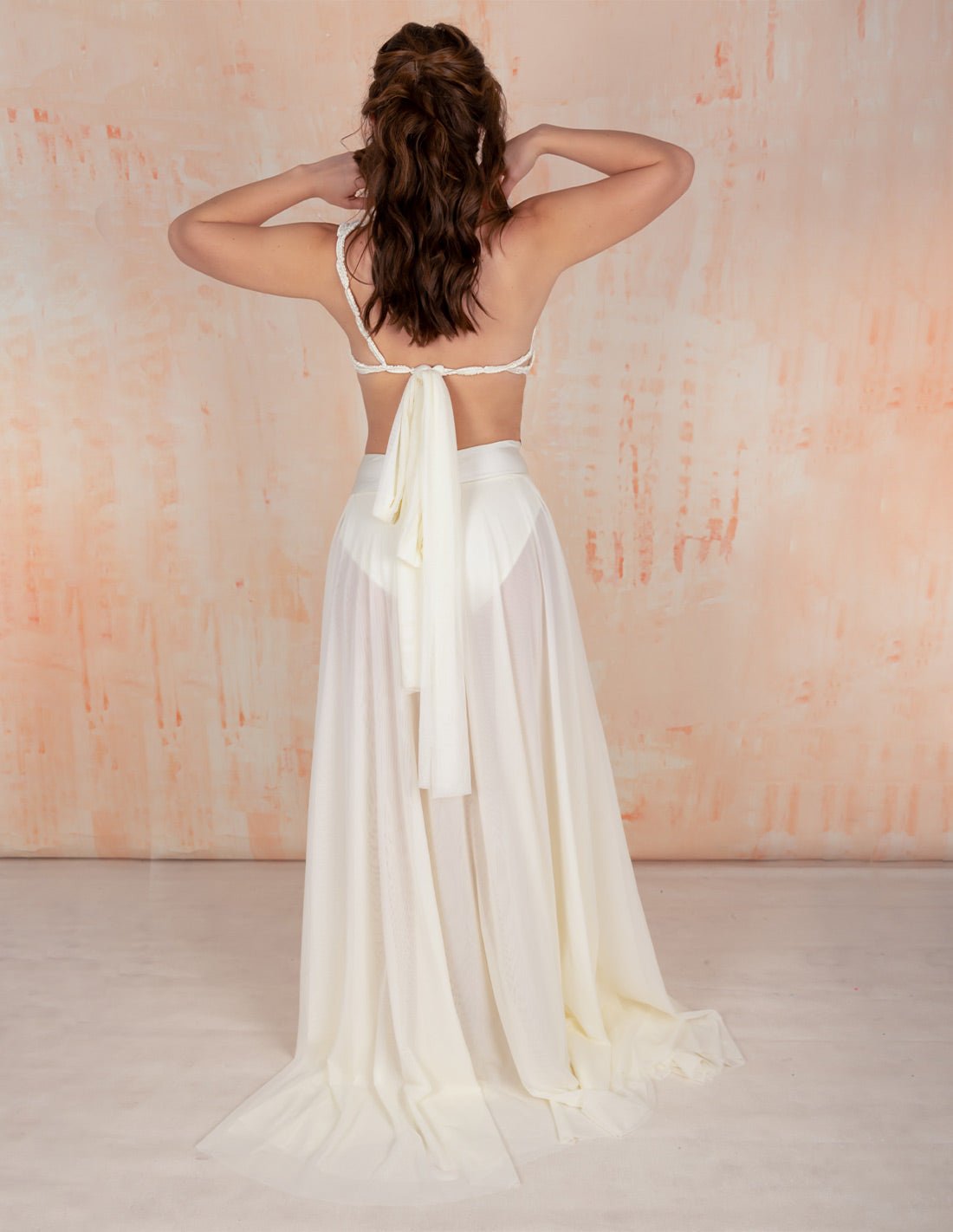 Cisne Dress With Murano Crystals - Dress - Entreaguas Wearable Art