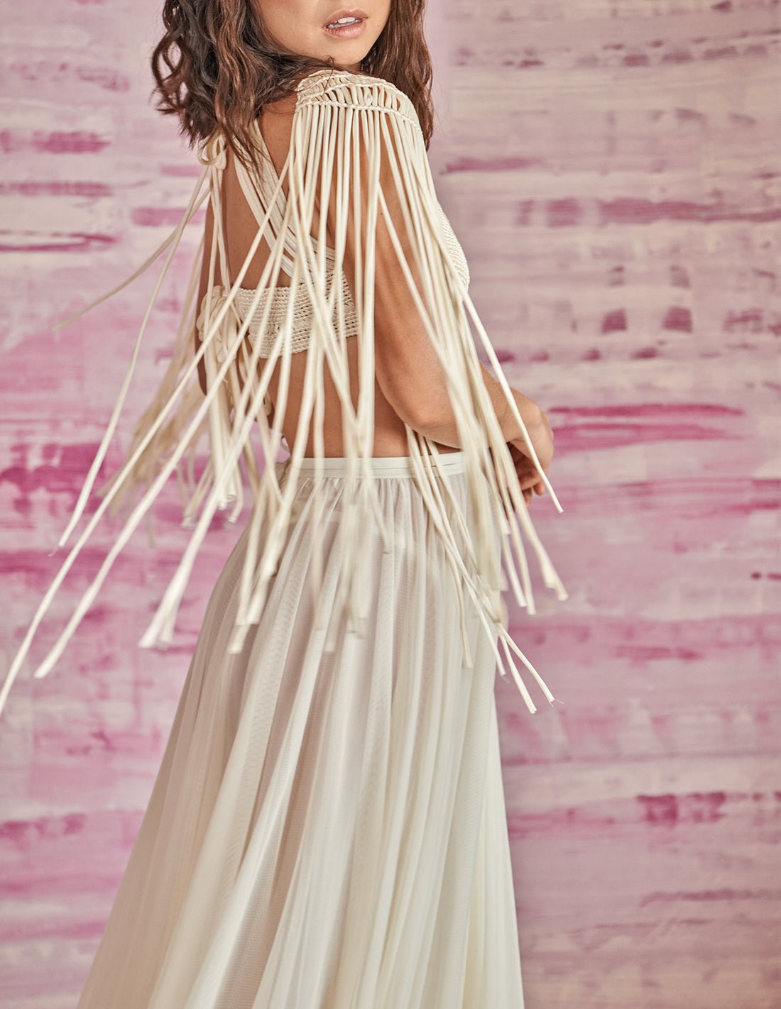 Collana Crop Top Ivory - Crop Top - Entreaguas Wearable Art