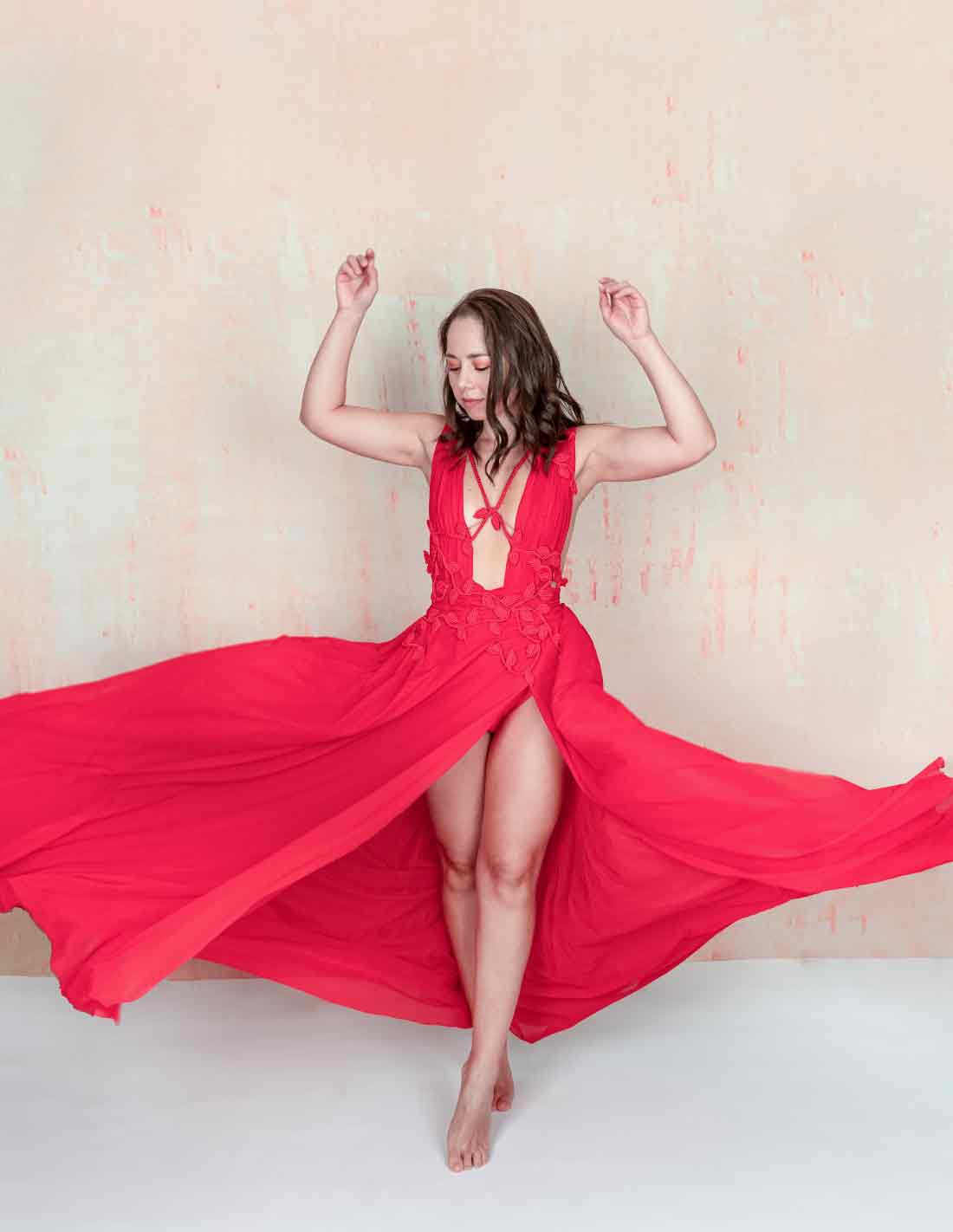 Copernico Dress Tomato - Dress - Entreaguas Wearable Art