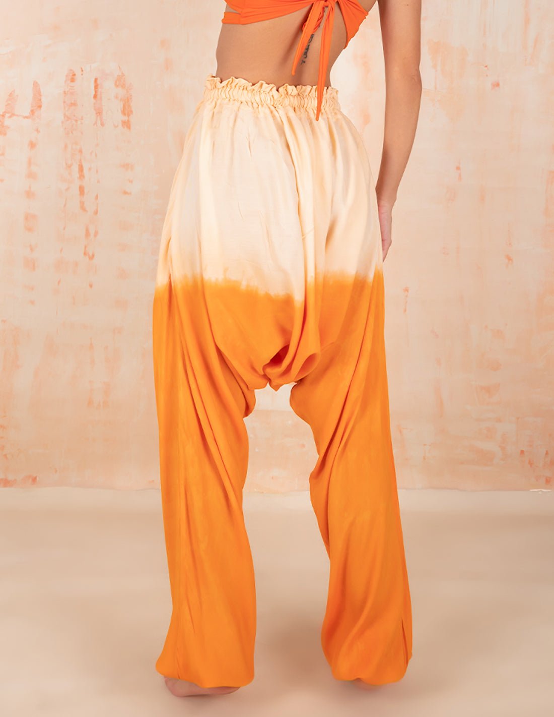 Flemish Pant Faded Tangerine. Hand-Dyed Beach Pant In Faded Tangerine. Entreaguas