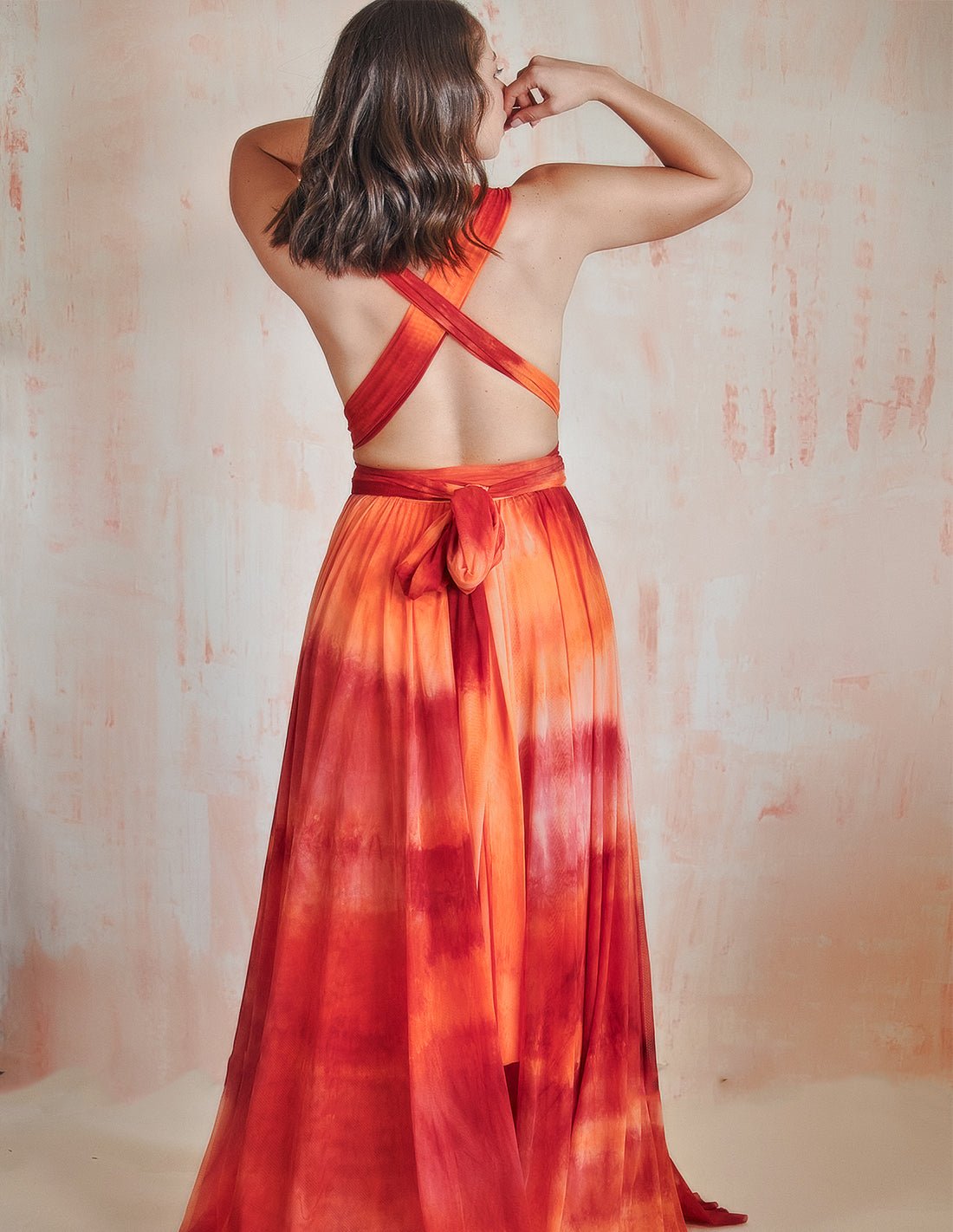 Hydra Dress Fire Salmon - Dress - Entreaguas Wearable Art