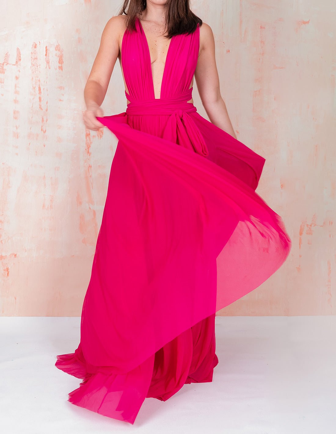 Hydra Dress Fuchsia - Dress - Entreaguas Wearable Art