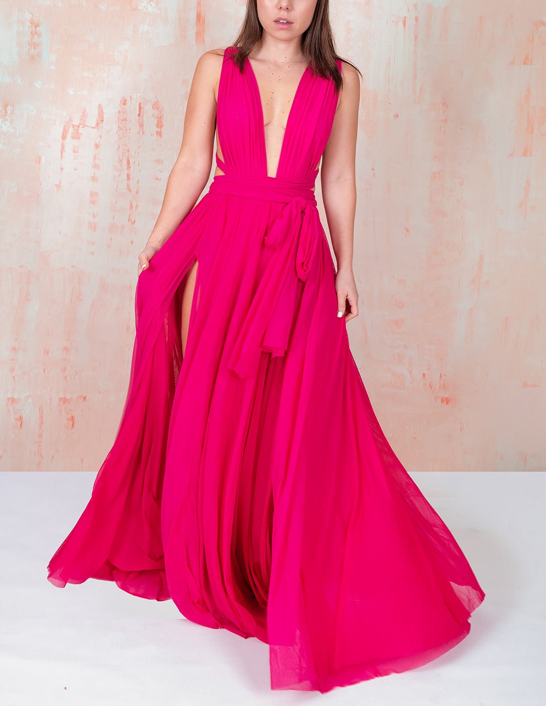 Hydra Dress Fuchsia - Dress - Entreaguas Wearable Art