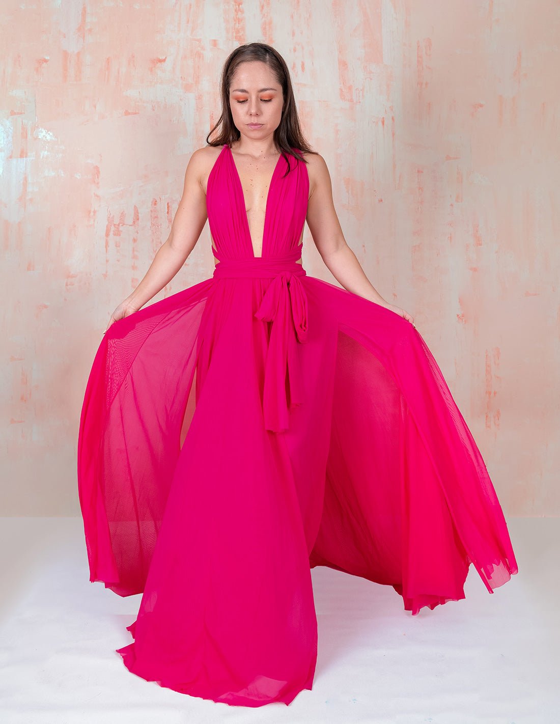 Hydra Dress Fuchsia - Dress - Entreaguas Wearable Art