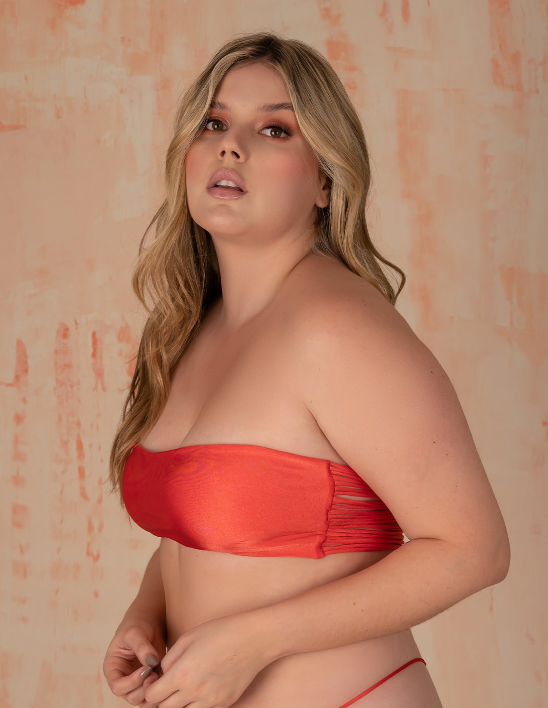 Mountain Top Salmon Flower - Top - Entreaguas Wearable Art