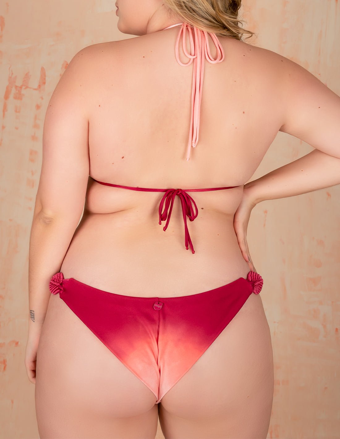 Move Bottom Salmon Flower + Burgundy - Bottom - Entreaguas Wearable Art