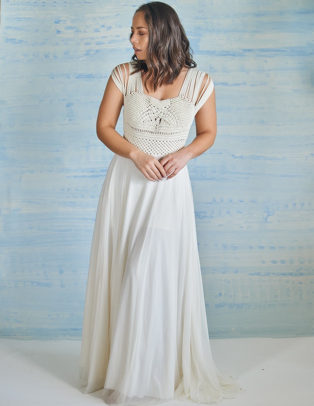 Papirus Dress Ivory - Dress - Entreaguas Wearable Art