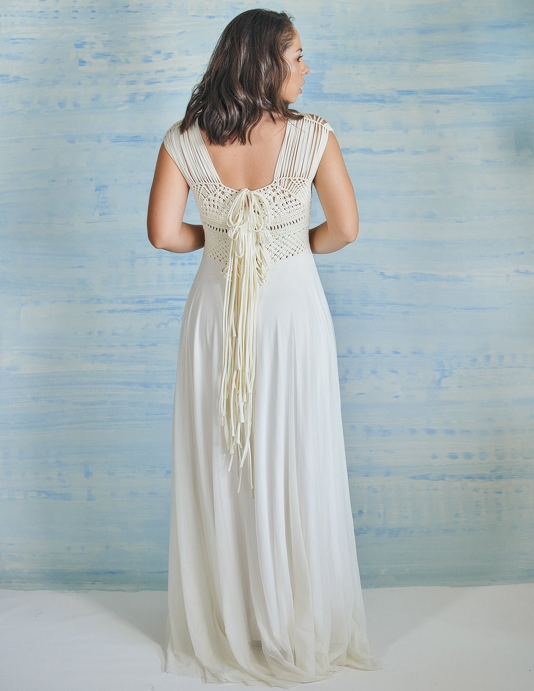 Papirus Dress Ivory - Dress - Entreaguas Wearable Art