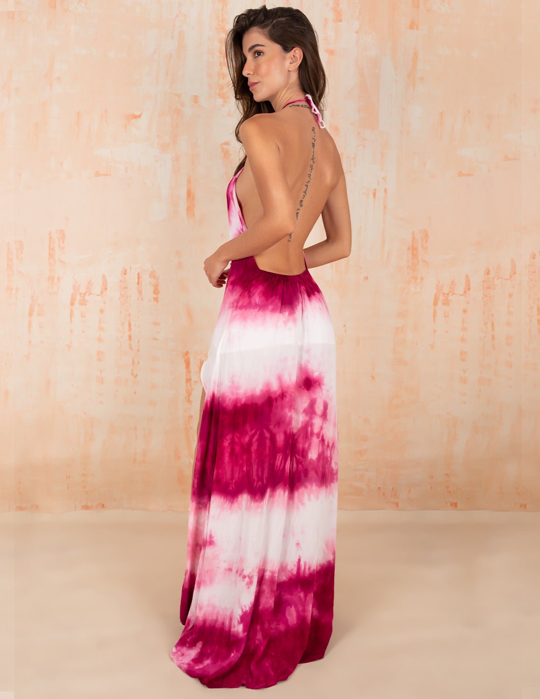 Rancheria Dress Spotted Burgundy - Dress - Entreaguas Wearable Art