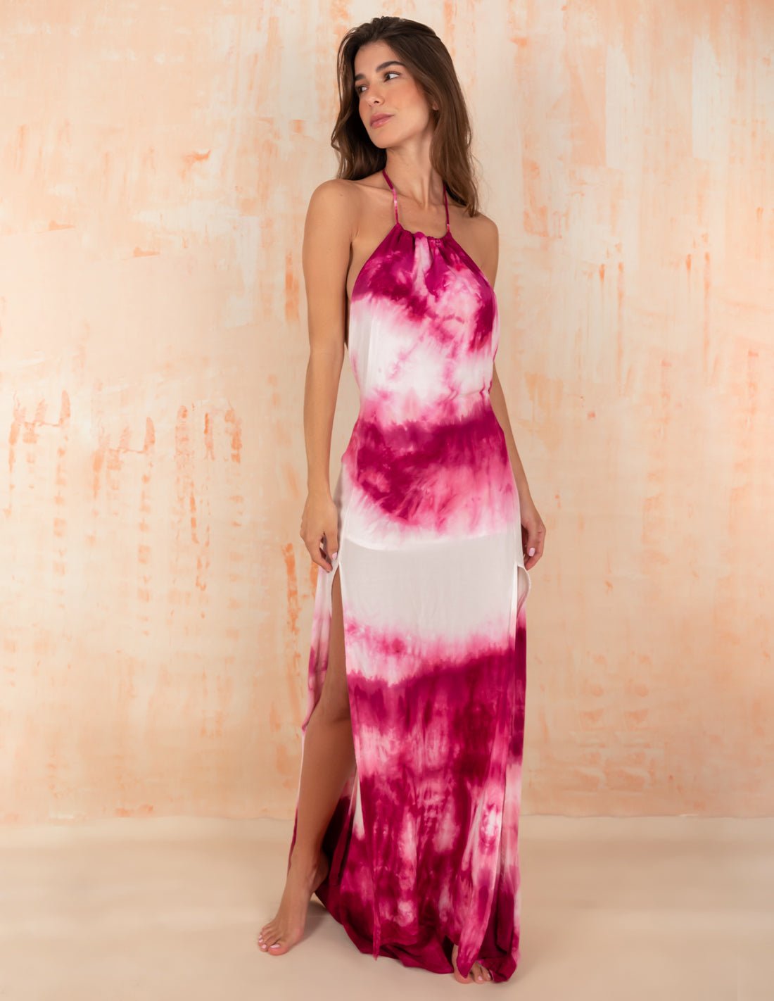 Rancheria Dress Spotted Burgundy - Dress - Entreaguas Wearable Art